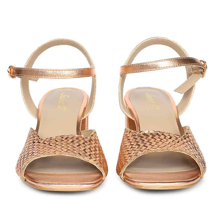 Designer metallic leather heels for women