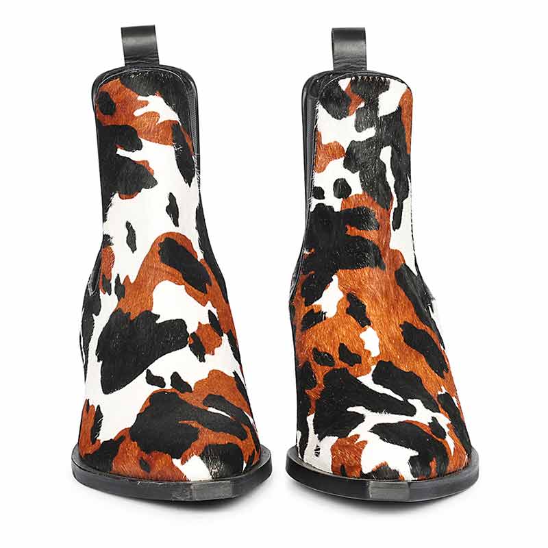 Saint Morrison Multi Pony Hair Leather Ankle Boots