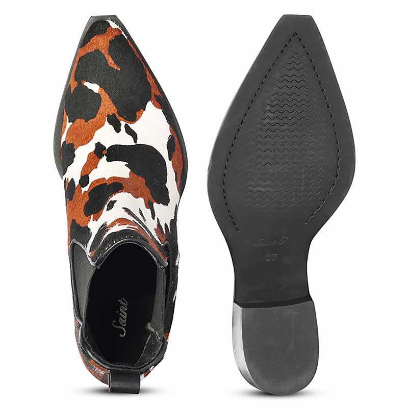 Saint Morrison Multi Pony Hair Leather Ankle Boots