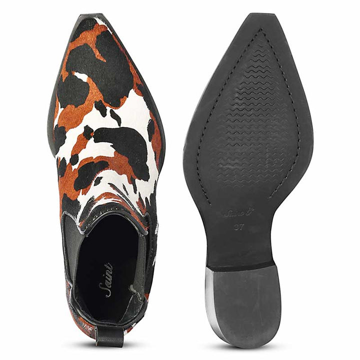 Saint Morrison Multi Pony Hair Leather Ankle Boots