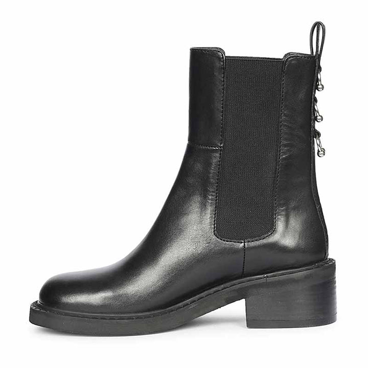 Saint Aitana Trio Ring Black Leather High Ankle Boots