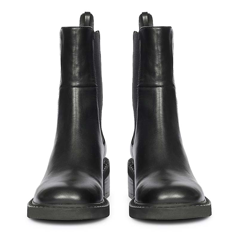 Saint Aitana Trio Ring Black Leather High Ankle Boots