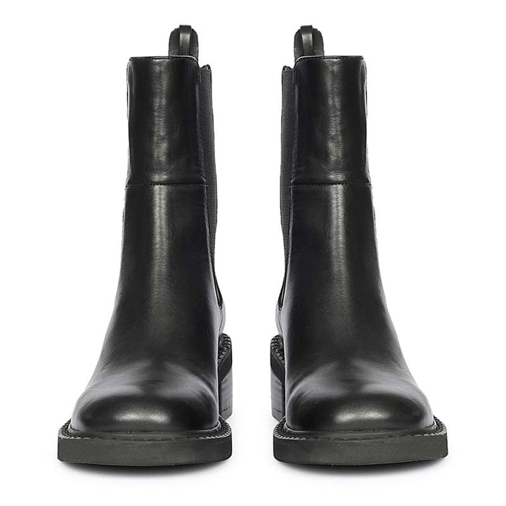 Saint Aitana Trio Ring Black Leather High Ankle Boots