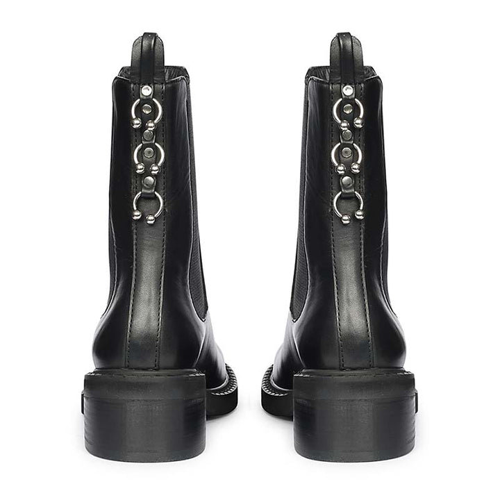 Saint Aitana Trio Ring Black Leather High Ankle Boots