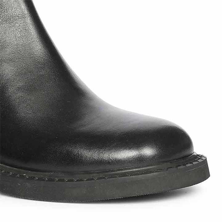 Saint Aitana Trio Ring Black Leather High Ankle Boots