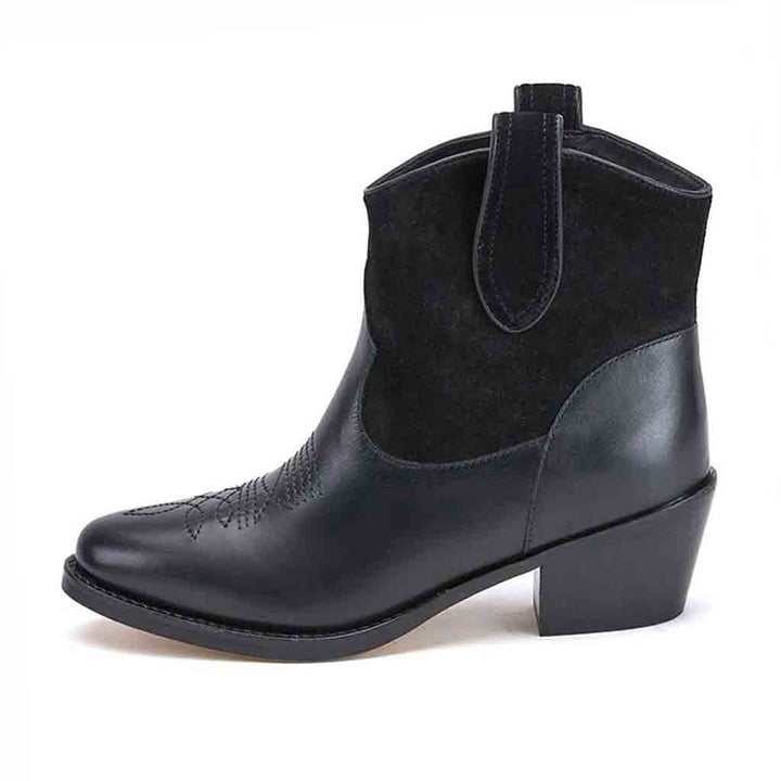 Saint Florence Black Leather Ankle Boots