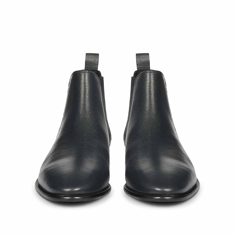 Saint Tomas Navy Leather Chelsea Boots