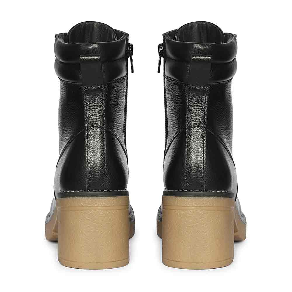 Saint Esme Black Leather Lace Up Boots