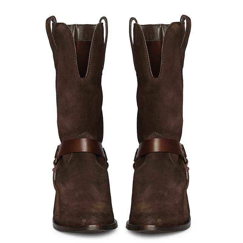 Saint Belkis Brown Suede Leather Cowbboy Boots
