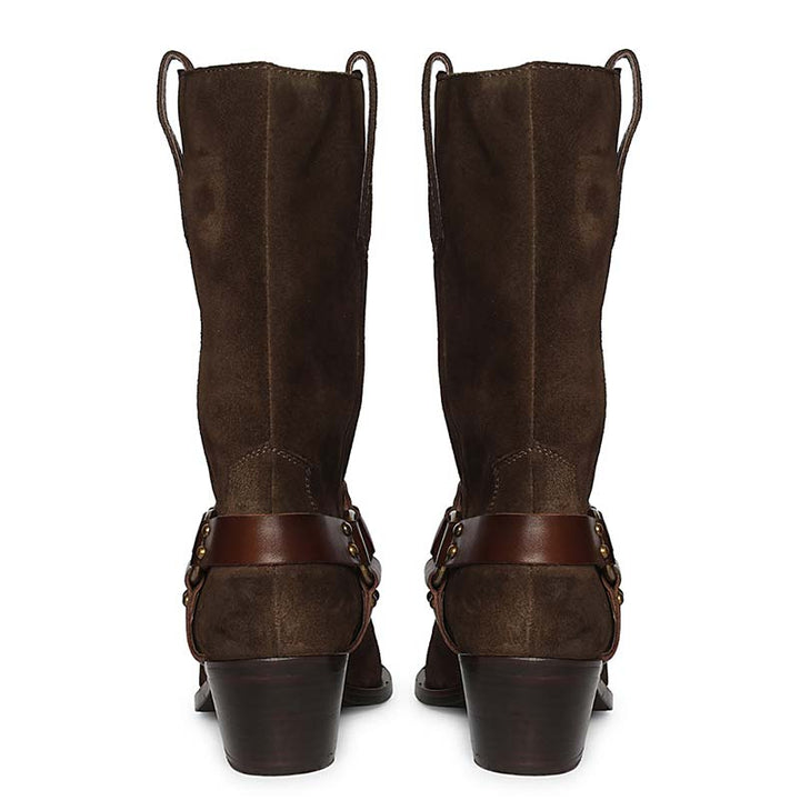 Saint Belkis Brown Suede Leather Cowbboy Boots