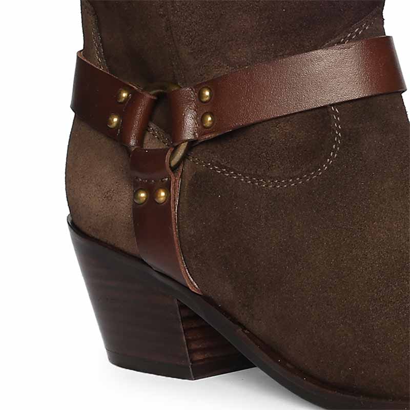 Saint Belkis Brown Suede Leather Cowbboy Boots