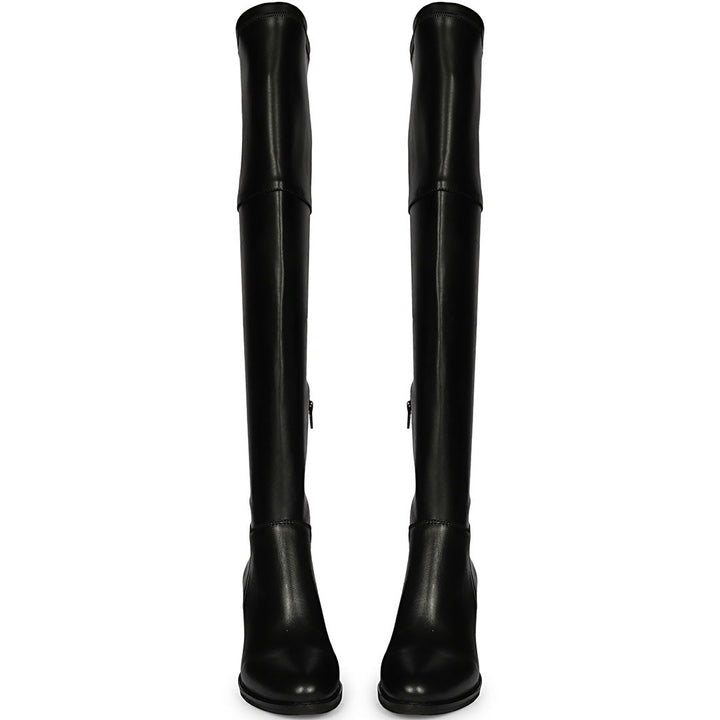 Saint Belinda Black Stretch Napa Thigh High Boots