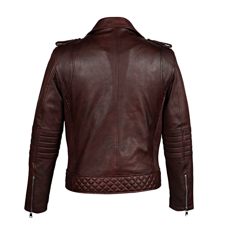 Saint Fabio Men Brown Leather Biker Style Jackets