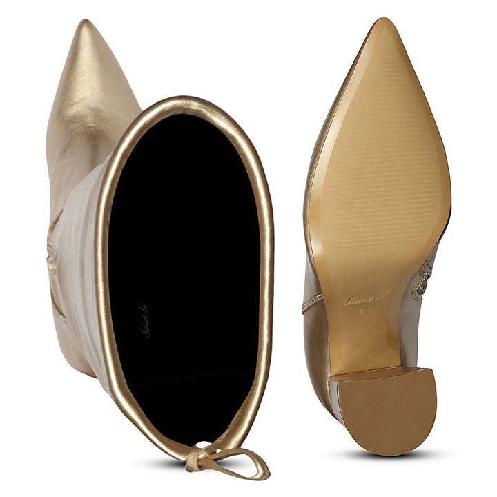 Saint Amara Gold Stretch Napa thigh high Boots