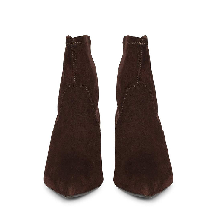 Saint Jemima Brown Stretch Suede Stiletto Ankle Boots