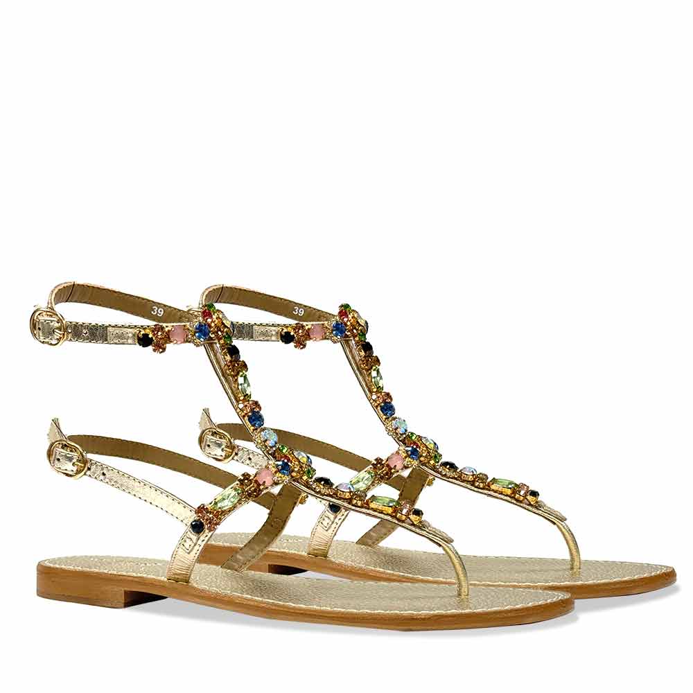 Multi stone designer sandals