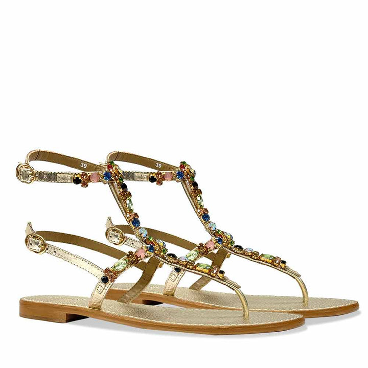 Multi stone designer sandals