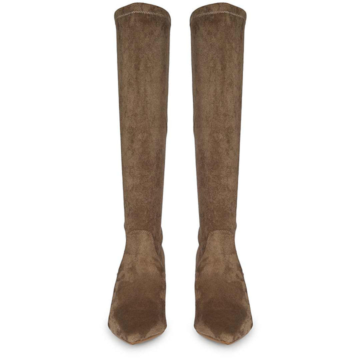 Pair of brown suede knee-high boots