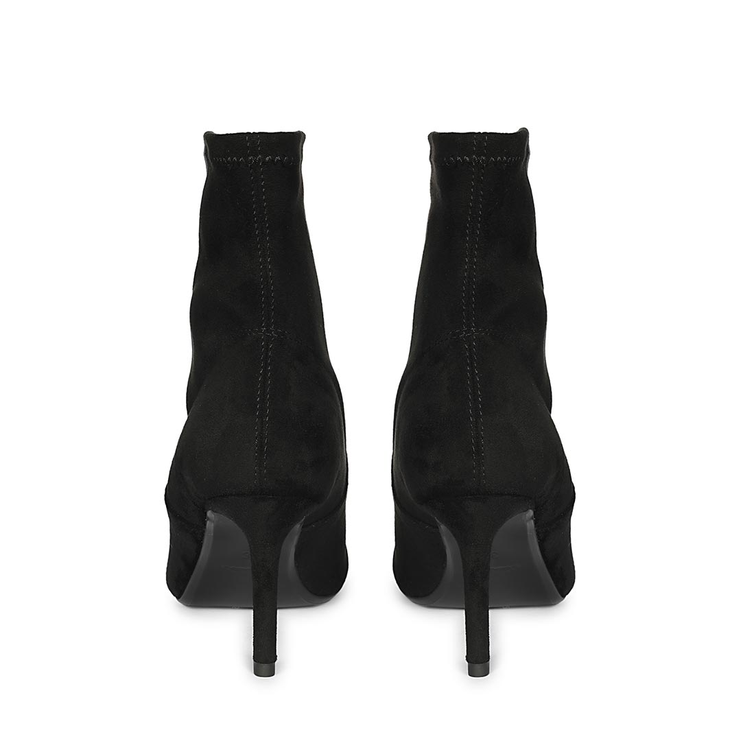 Saint Jemima Black Stretch Suede  Stiletto Ankle Boots