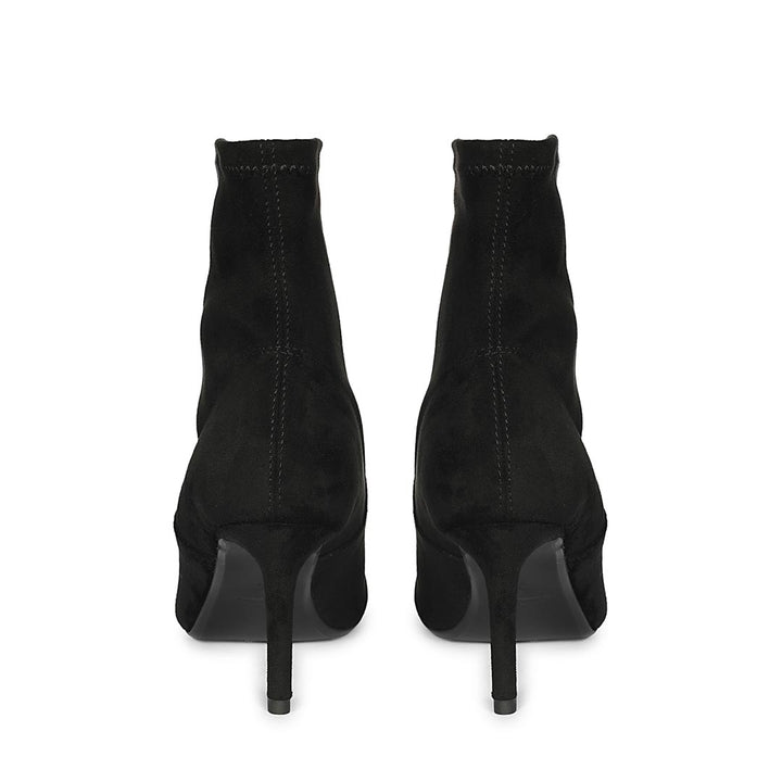 Saint Jemima Black Stretch Suede  Stiletto Ankle Boots
