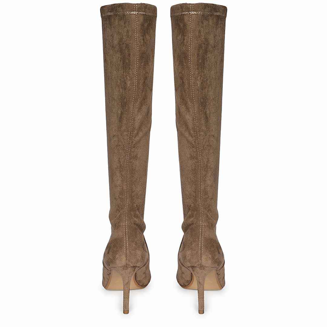 Pair of brown suede knee-high boots