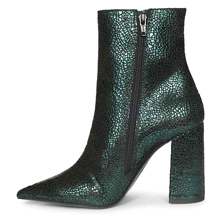 Saint Lorena Green Metallic Leather High Ankle Boots