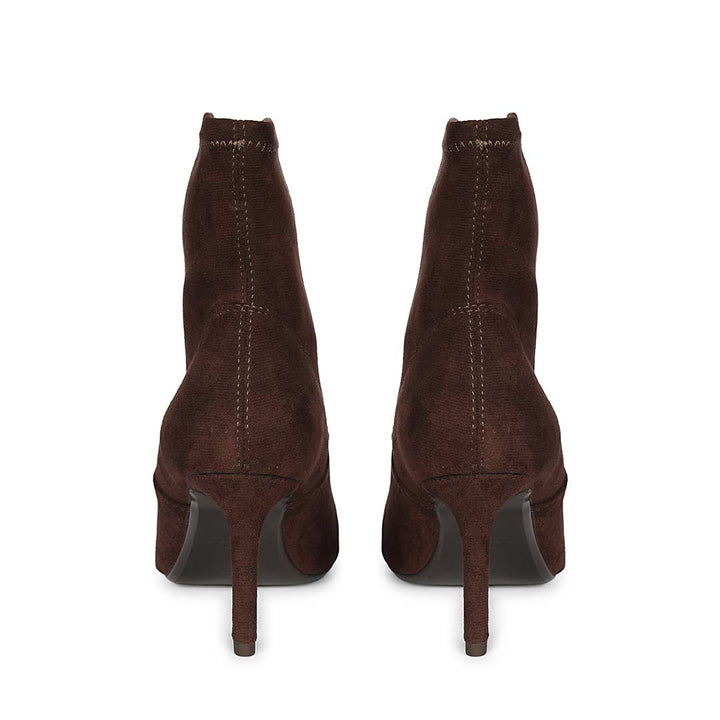Saint Jemima Brown Stretch Suede Stiletto Ankle Boots