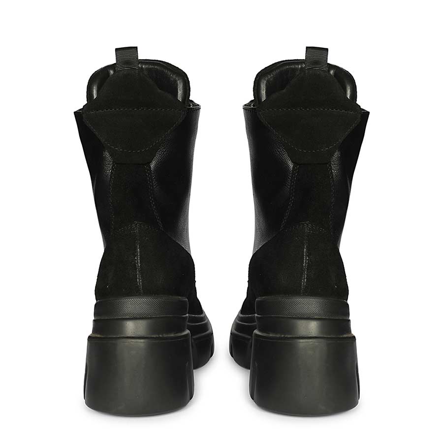 Saint Kendall Black Leather Lace Up High Ankle Boots