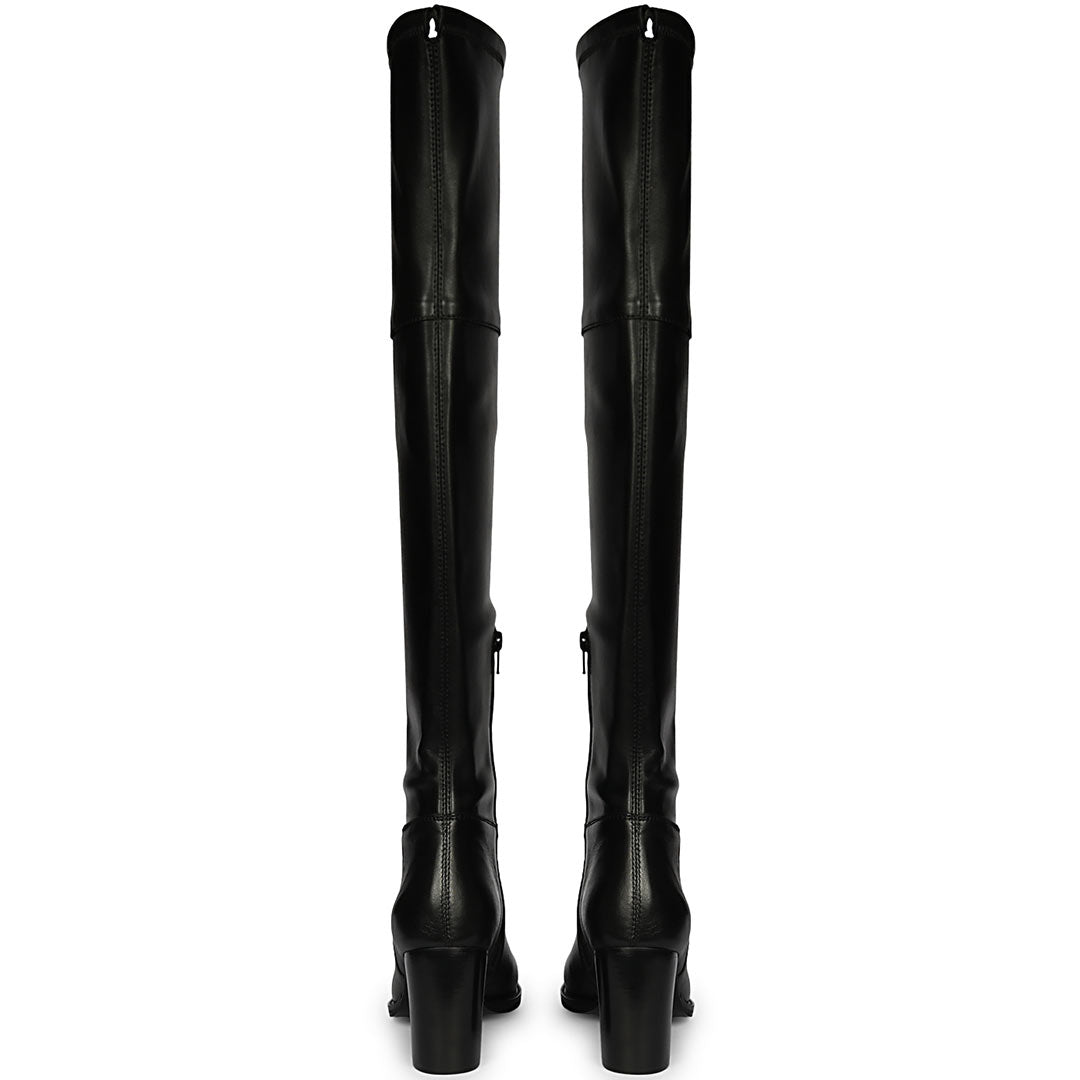 Saint Belinda Black Stretch Napa Thigh High Boots