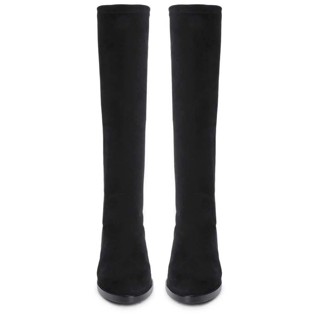 Saint Amy Black Stretch suede Leather Knee High Boots