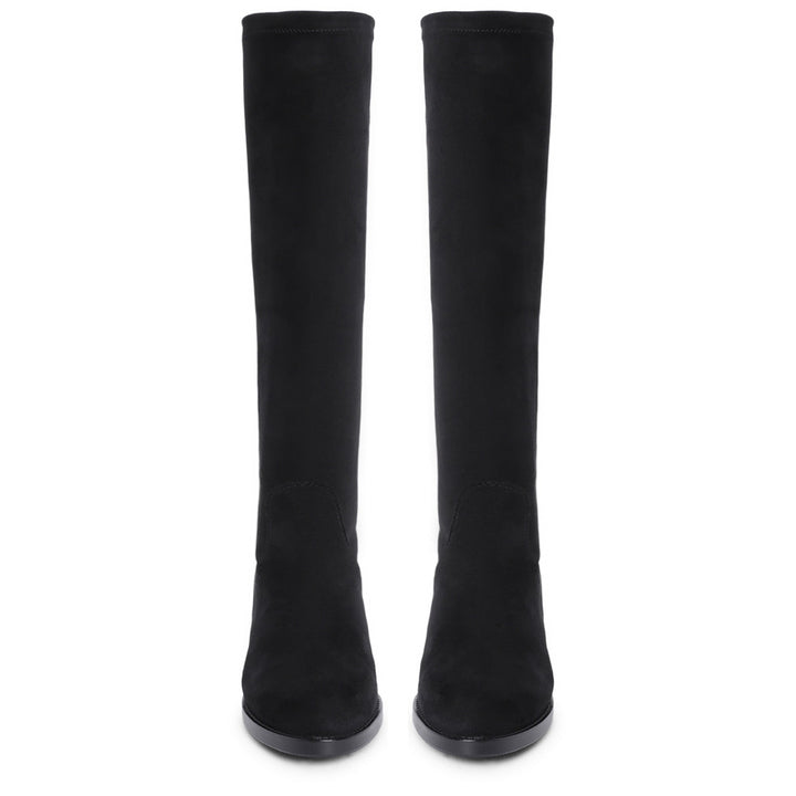 Saint Amy Black Stretch suede Leather Knee High Boots