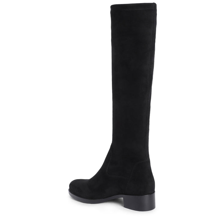 Saint Amy Black Stretch suede Leather Knee High Boots