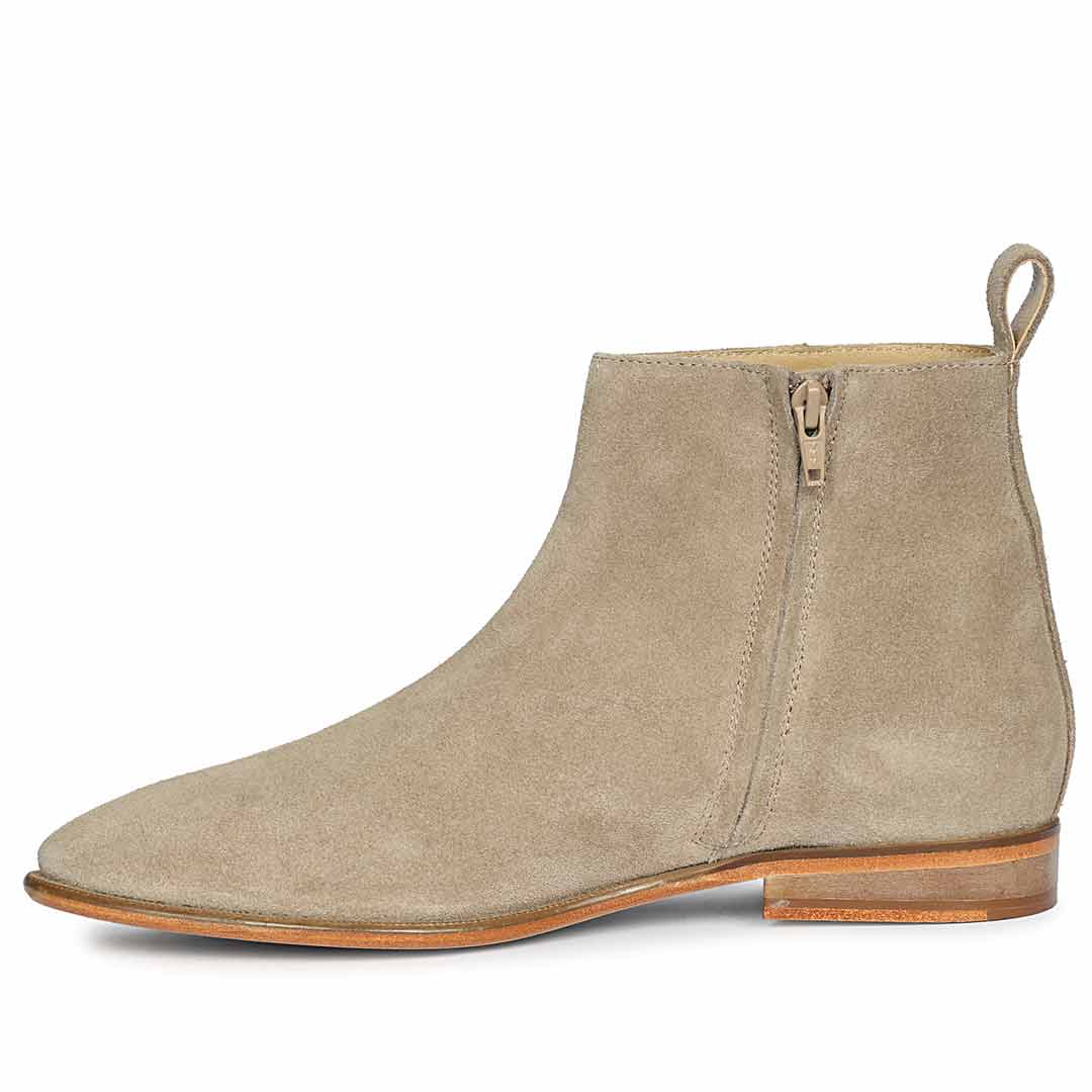 Saint Alfie Taupe Suede Leather Handcrafted Chelsea Boots