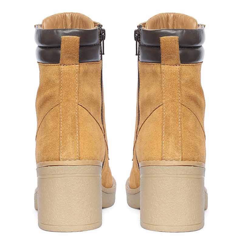 Saint Esme Tan Suede Leather Lace Up Boots