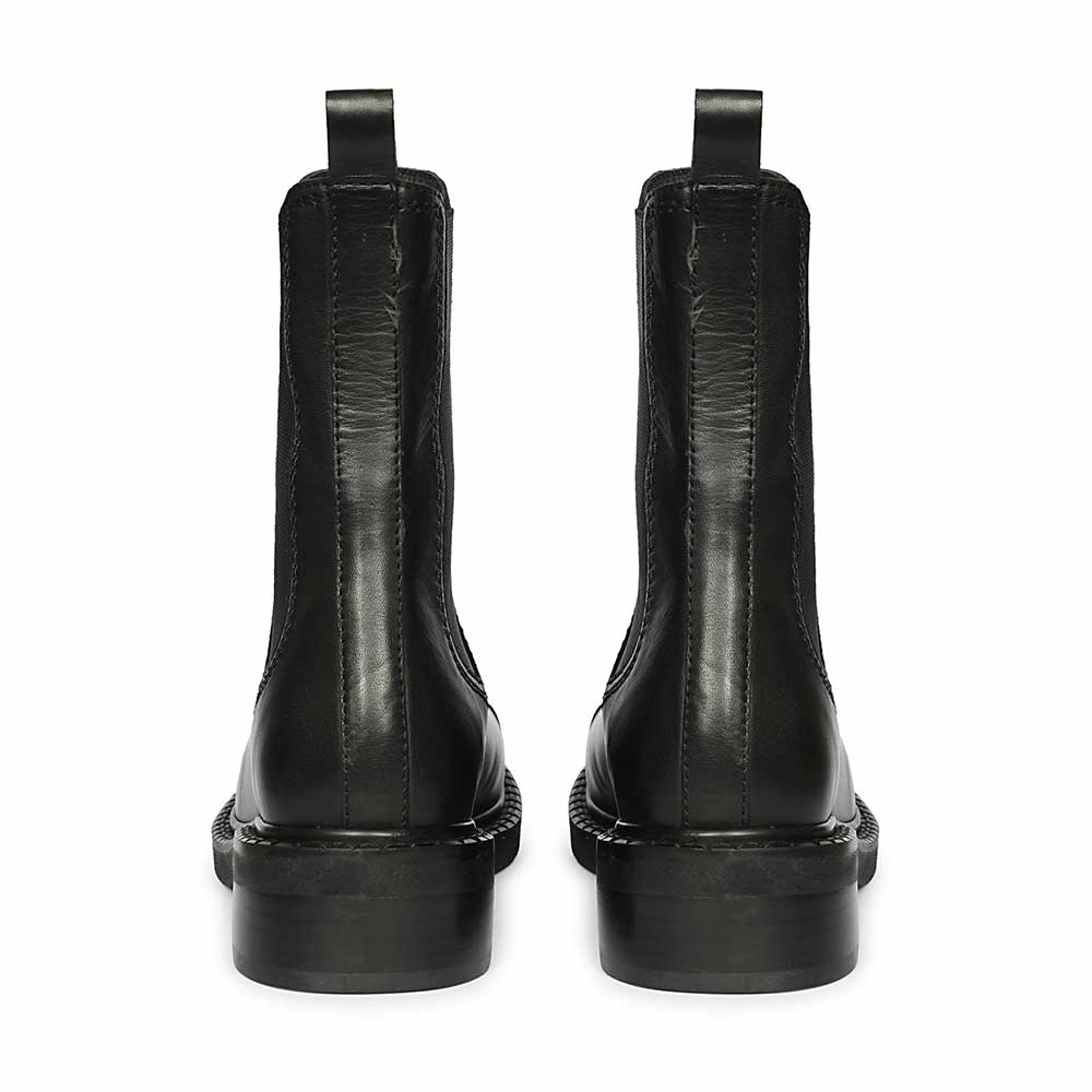 Saint Triana Cap Toe Black Leather Chelsea Boots
