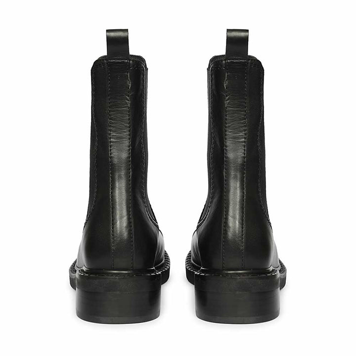 Saint Triana Cap Toe Black Leather Chelsea Boots