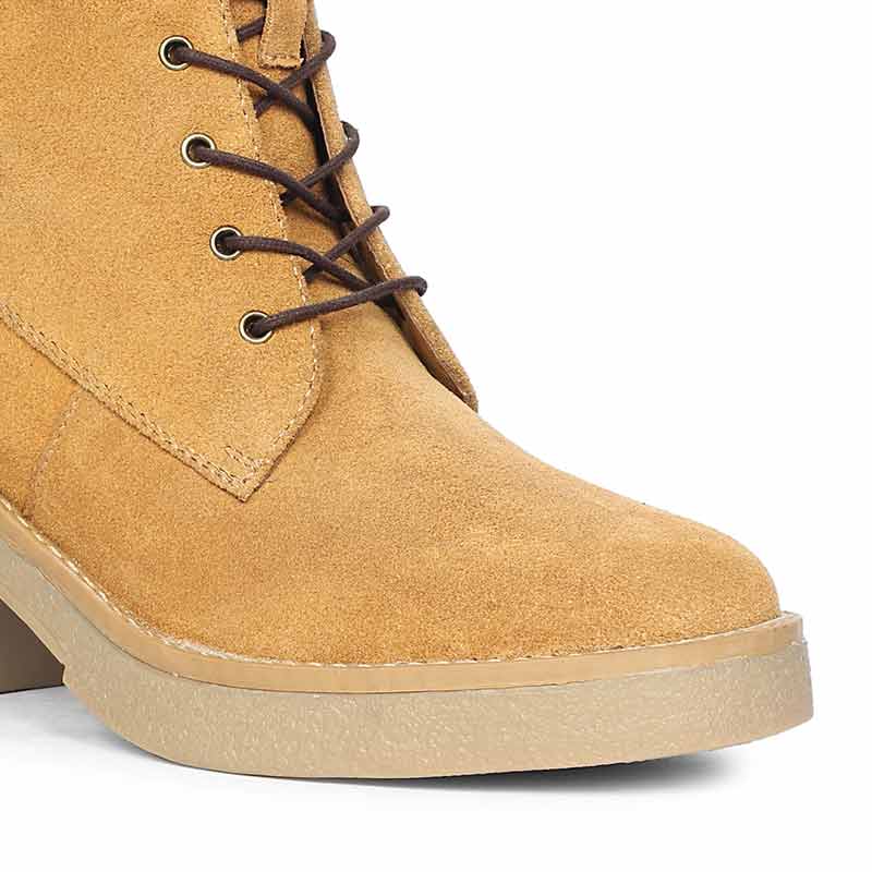 Saint Esme Tan Suede Leather Lace Up Boots
