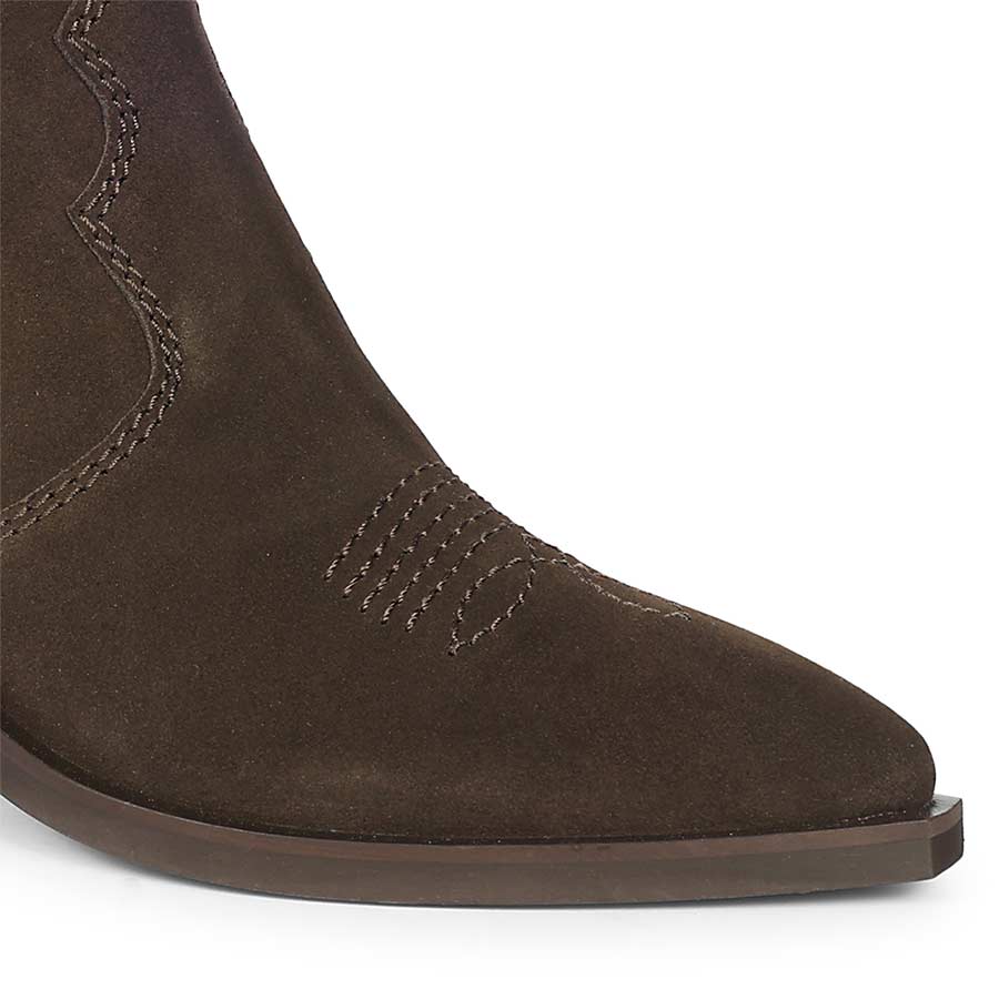 Saint Manon Brown Suede Leather Fringe Ankle Boots