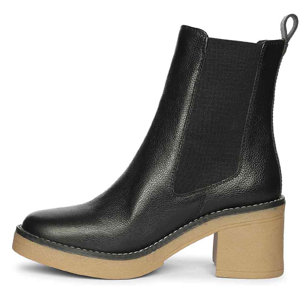 Saint Betsy Black Leather High Ankle Boots