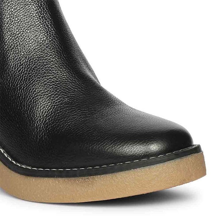 Saint Betsy Black Leather High Ankle Boots