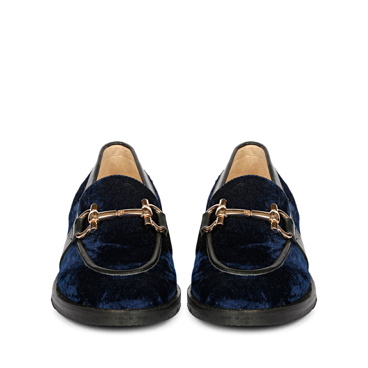 Saint Cinzia Blue Velvet Moccasins