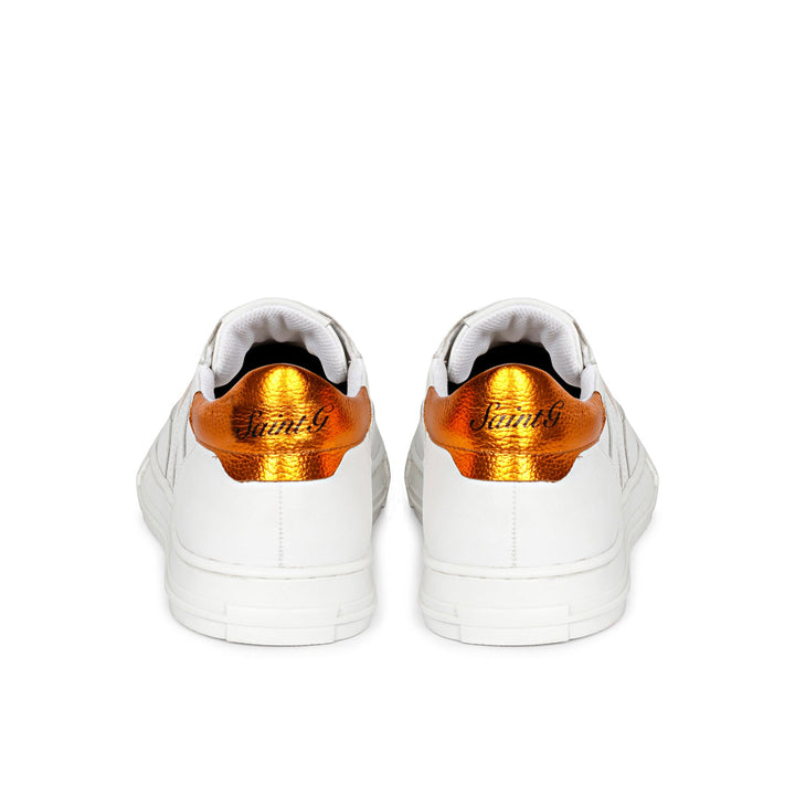 Saint Arlo White & Orange Leather Sneakers