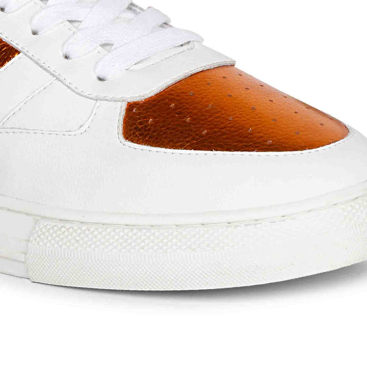 Saint Arlo White & Orange Leather Sneakers