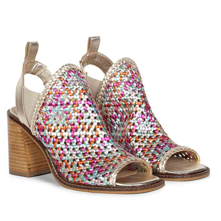Saint Bella woven leather heel sandals