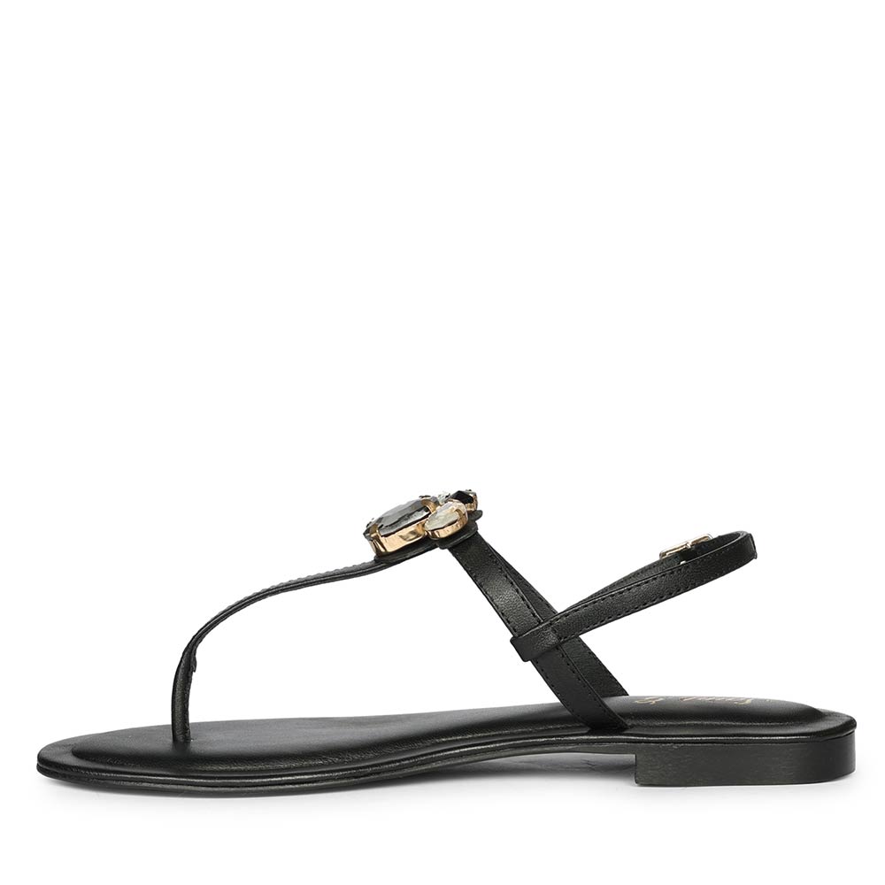 Designer embellished leather sandals