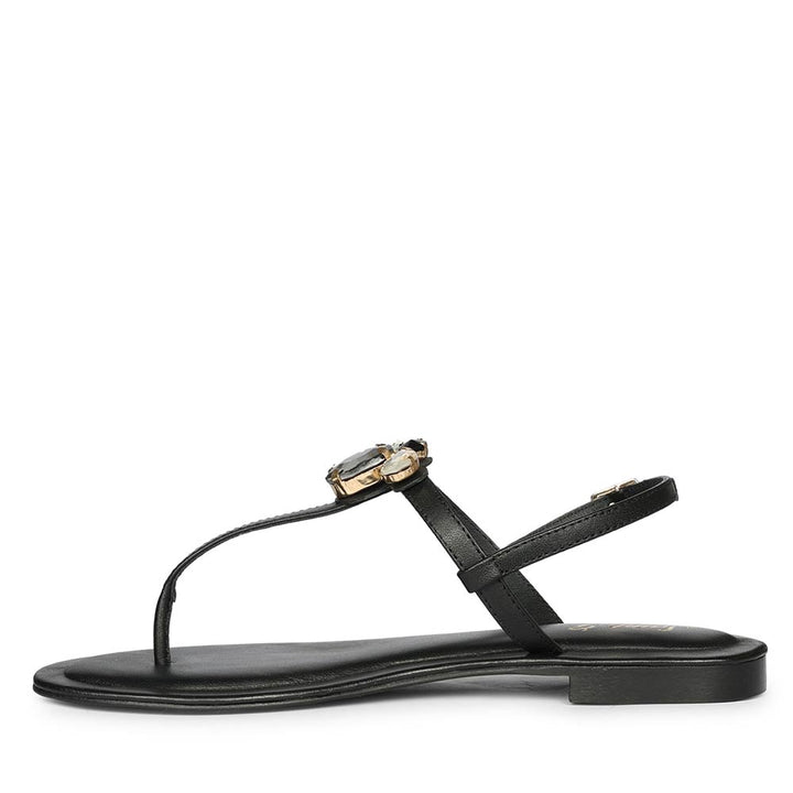 Designer embellished leather sandals