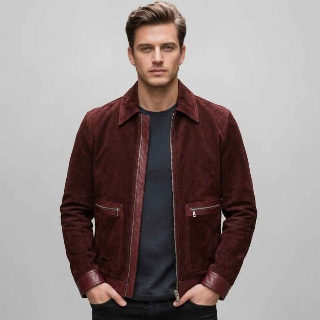 Saint Maroon Leather Men's Jacket
