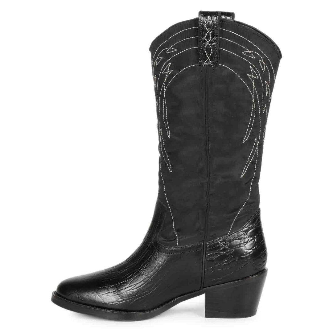 Saint Annette Stitched Leather Handcrafted Cowboy Boots