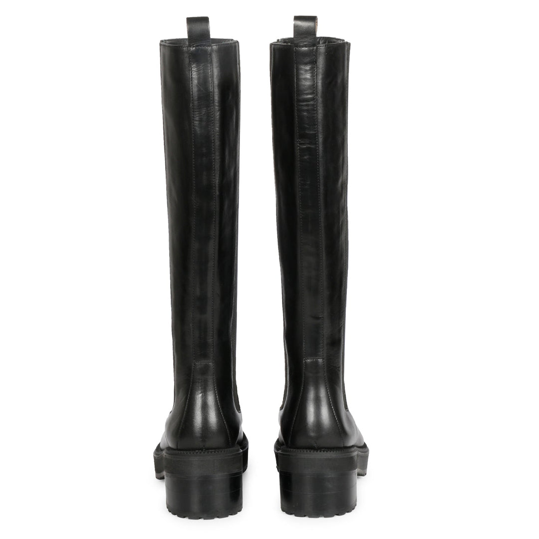 Saint Adriana Black Leather Knee High Long Boots