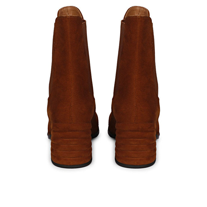 Refined Saint Rachel Cognac Leather High Ankle Boots - Step into sophistication with these premium leather boots, adding a touch of timeless elegance to your ensemble